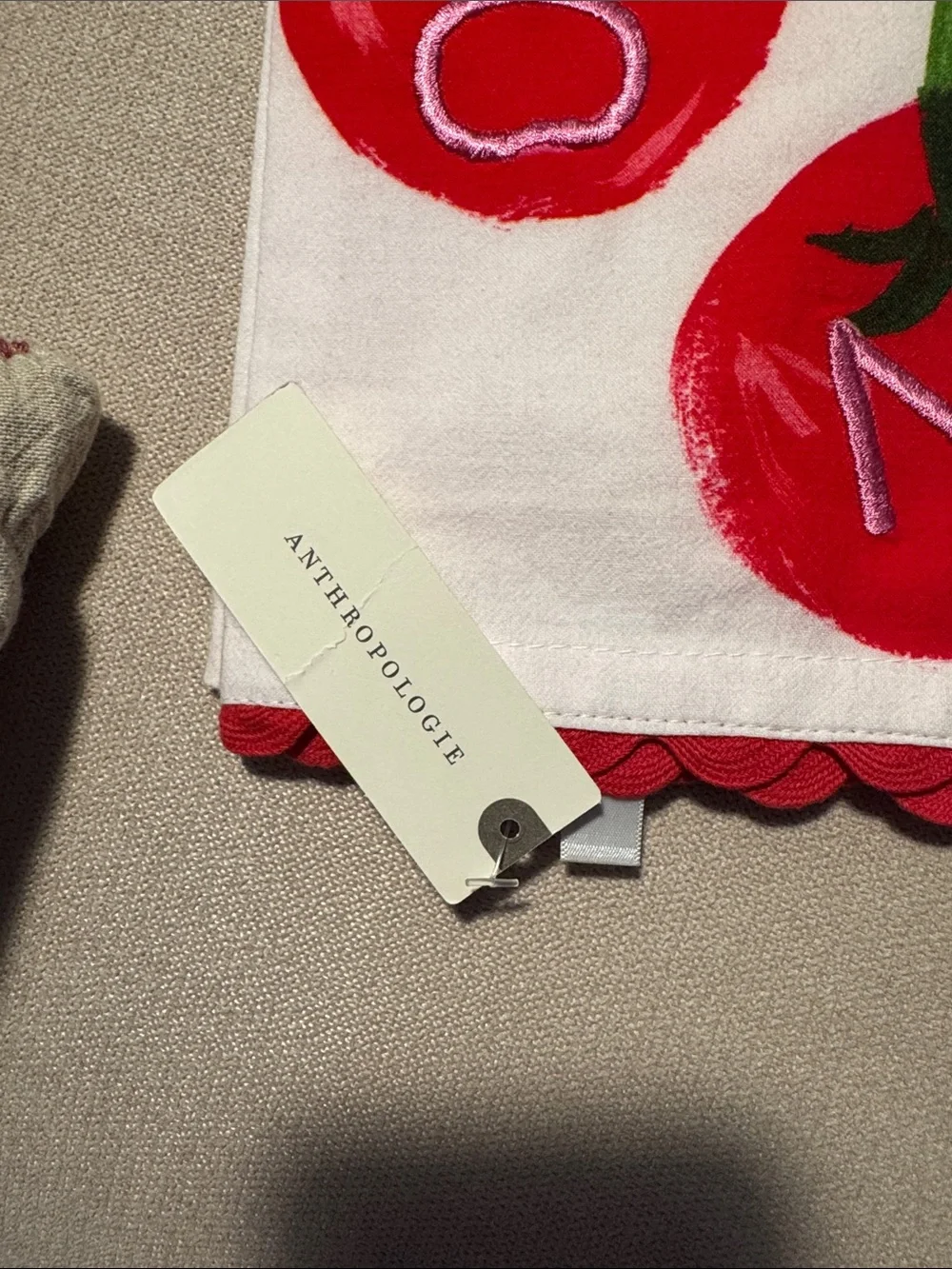 NWT Anthropologie Anthropologie Phthalo Ruth Tomato Cotton Dish Tea Towel